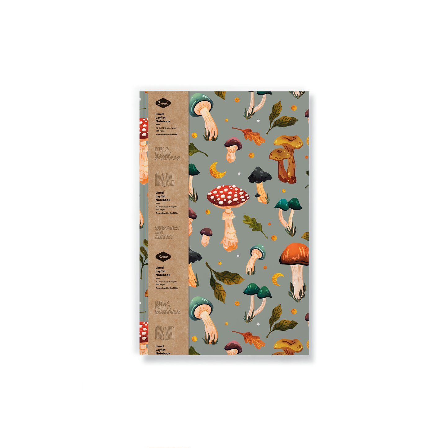 mushroom garden classic layflat journal notebook