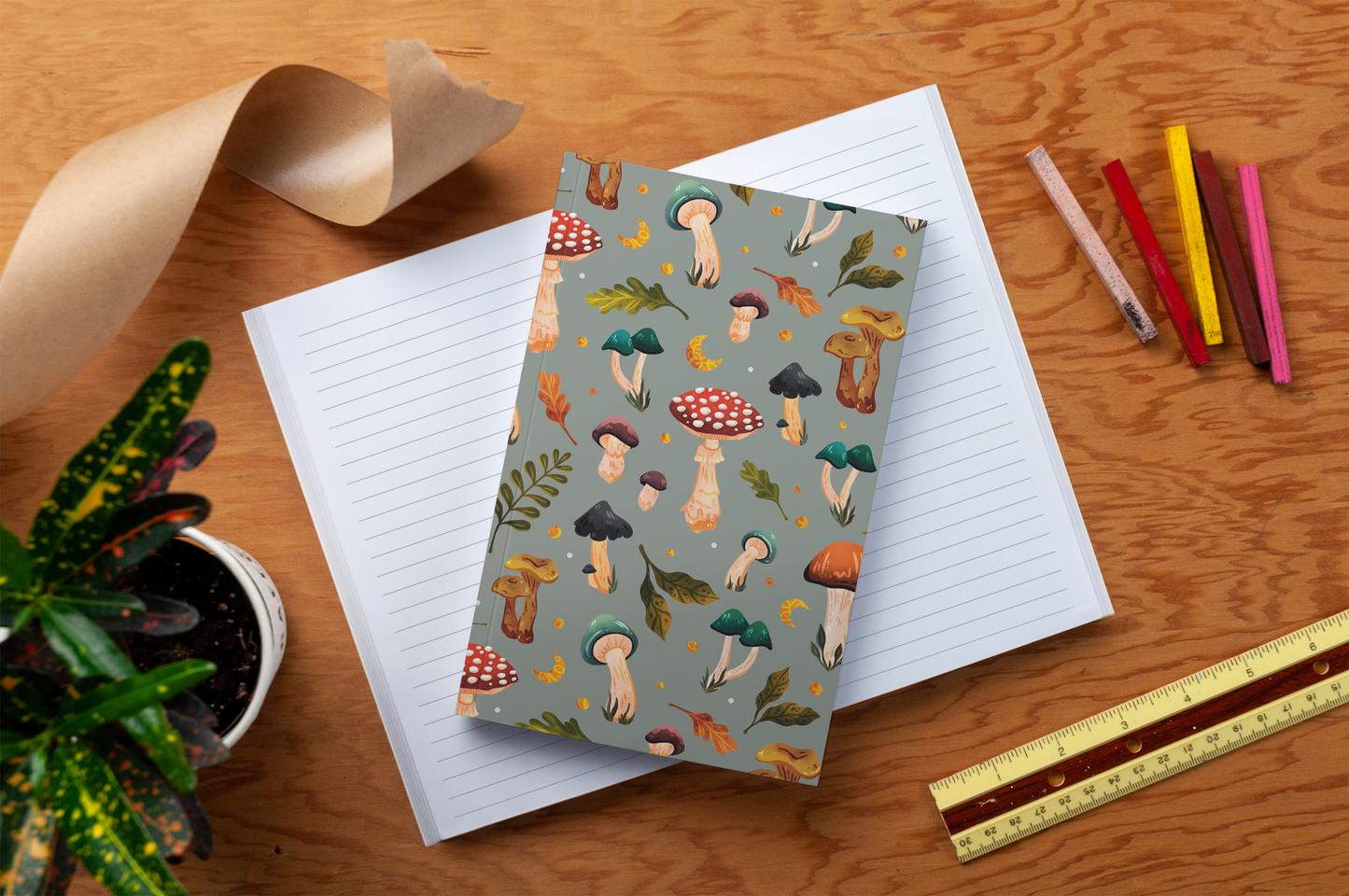 mushroom garden classic layflat journal notebook
