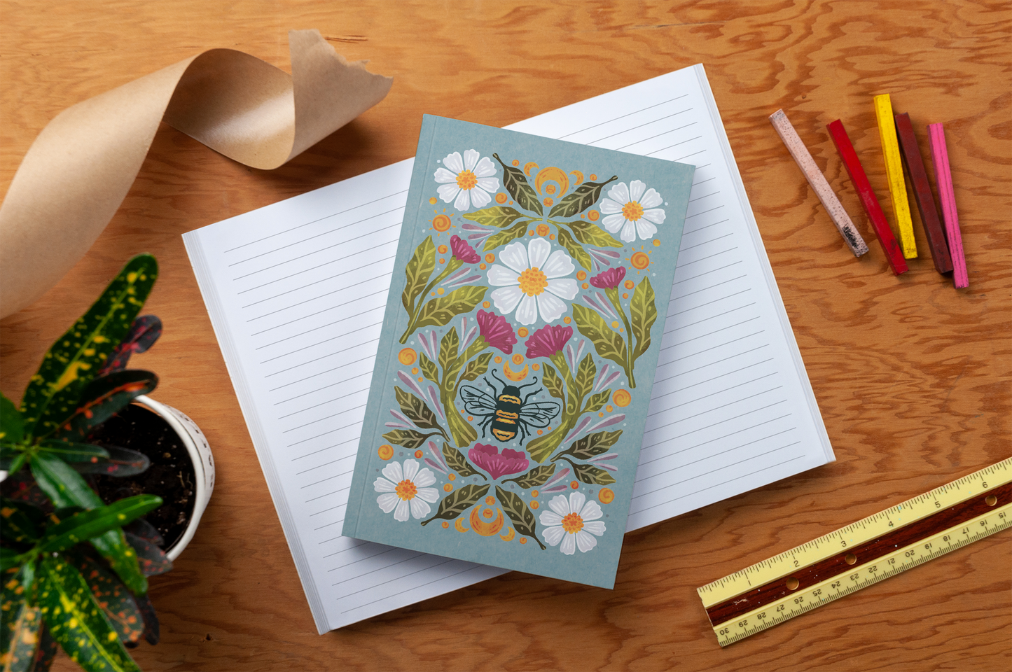 honeybee tea classic layflat journal notebook