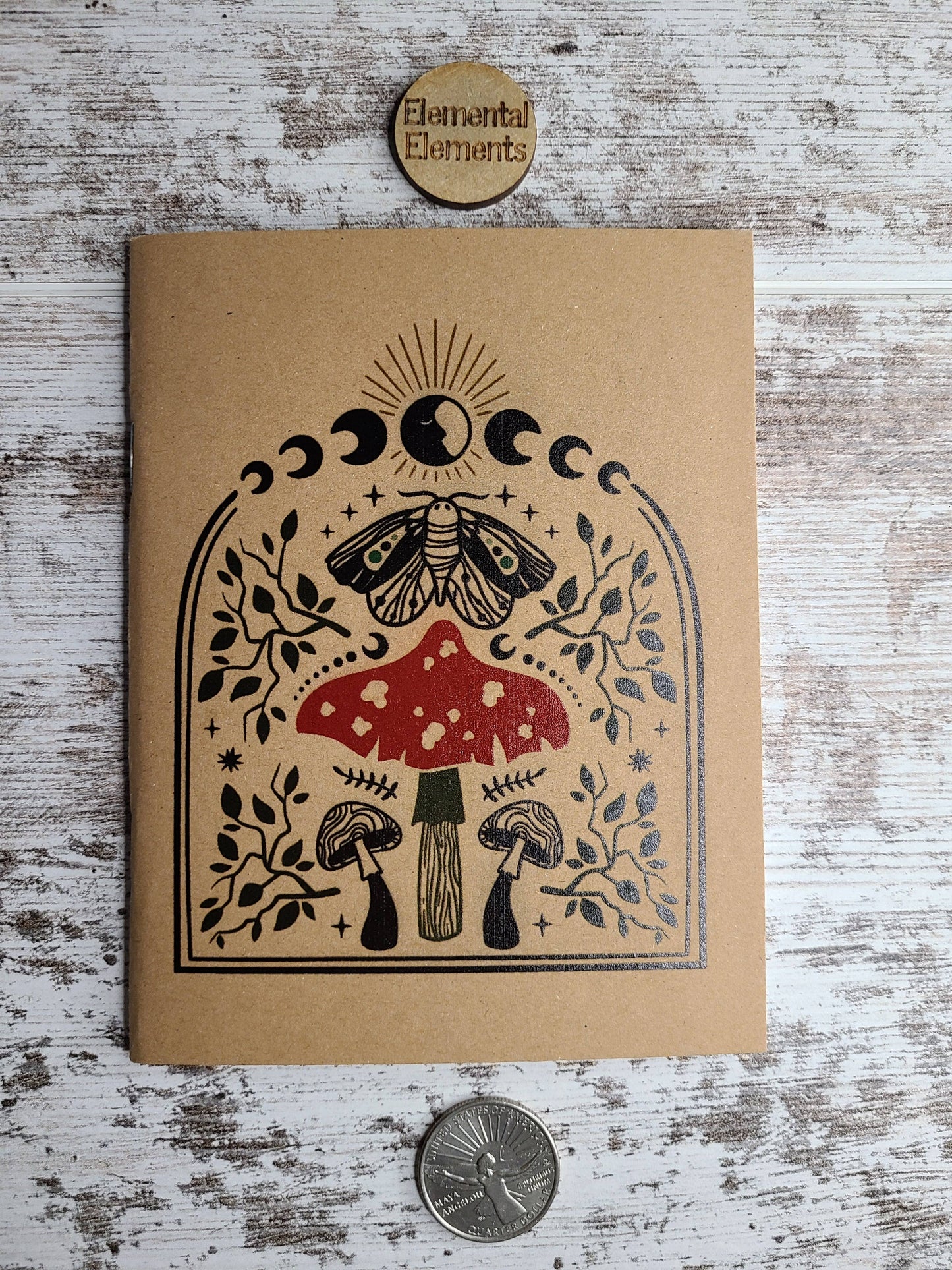 red mushroom moon phases journal