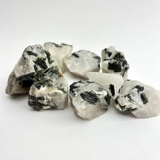 raw green tourmaline in quartz (60mm - 90mm)