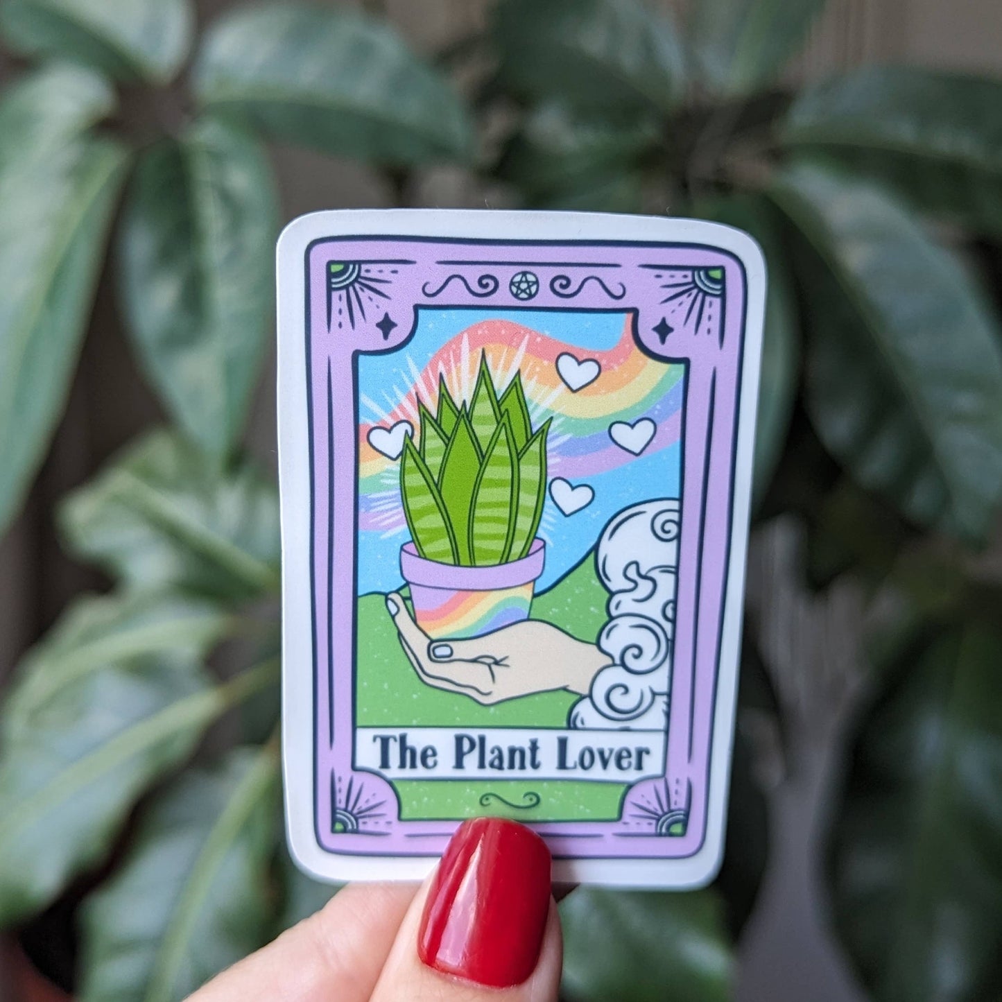 The Plant Lover tarot card vinyl sticker