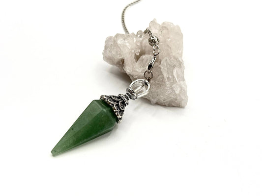 pendulum with silver cap and quartz sphere