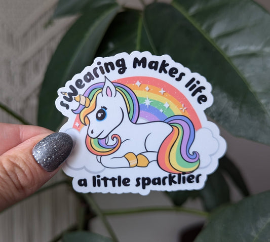 Swearing Makes Life a Little Sparklier vinyl sticker