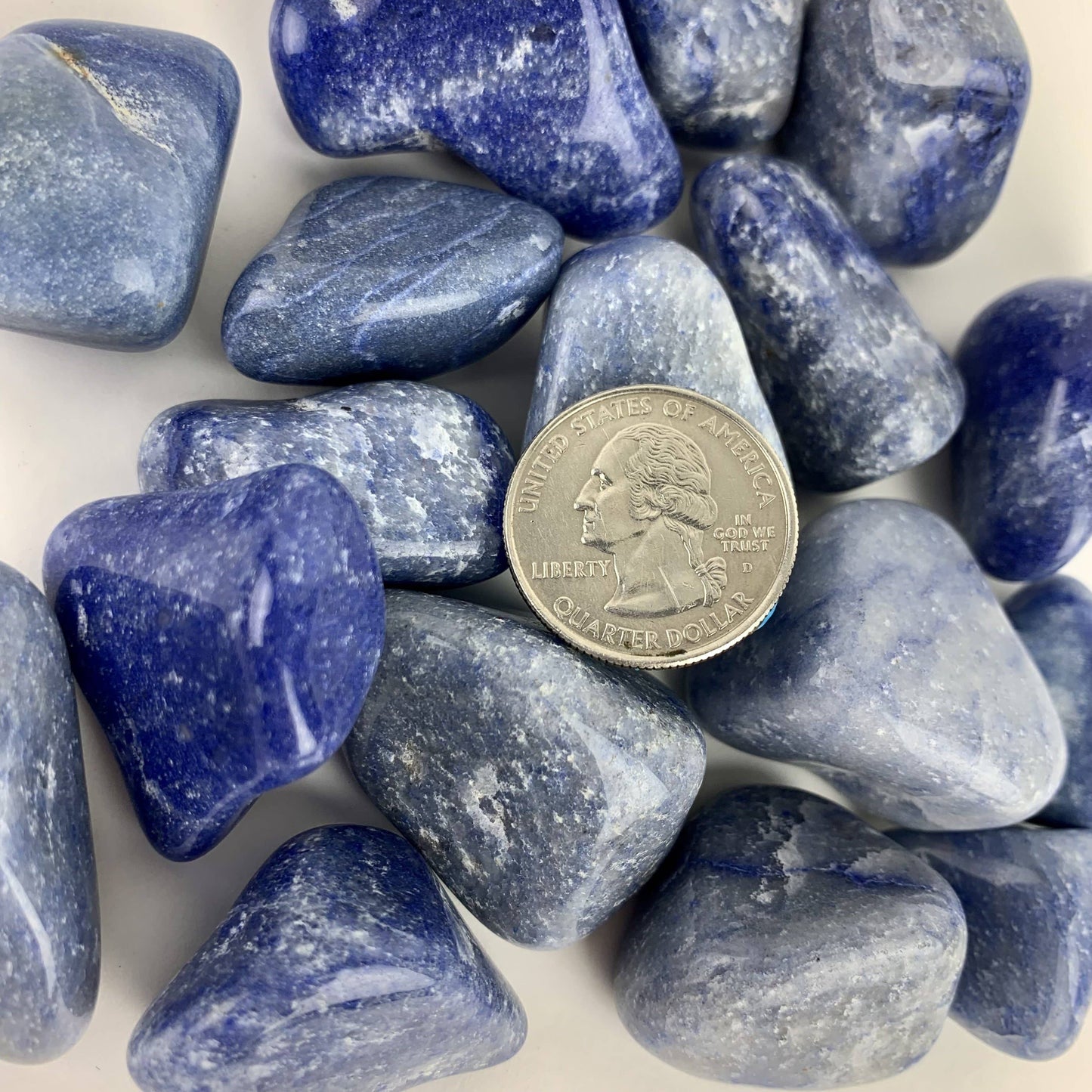 blue quartz tumbles
