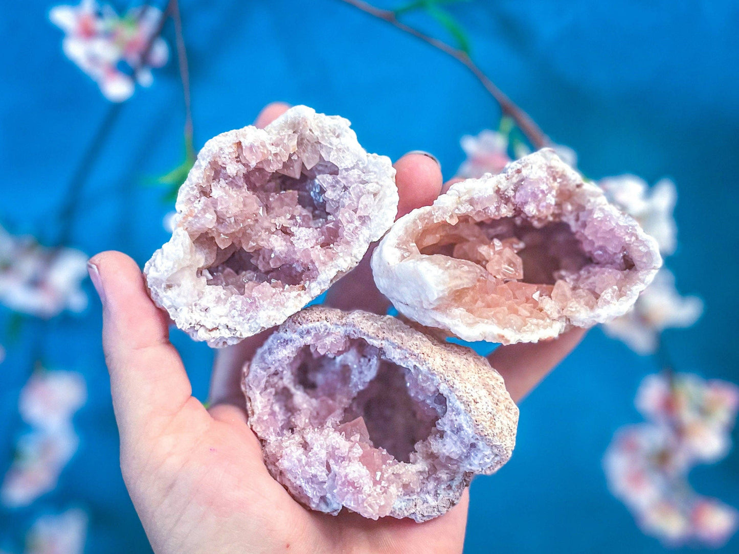 pink amethyst crystal clusters