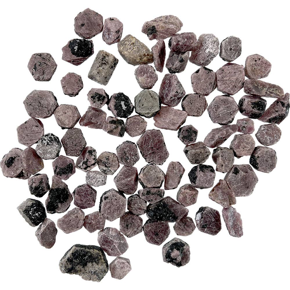 ruby raw pieces (hexagonal cut)