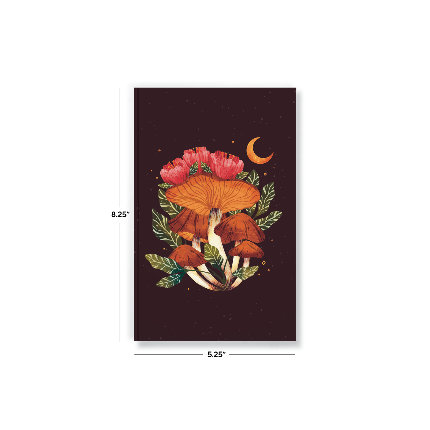 midnight mushroom layflat journal notebook