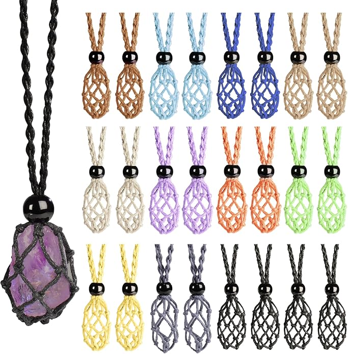 crystal holder cord necklace