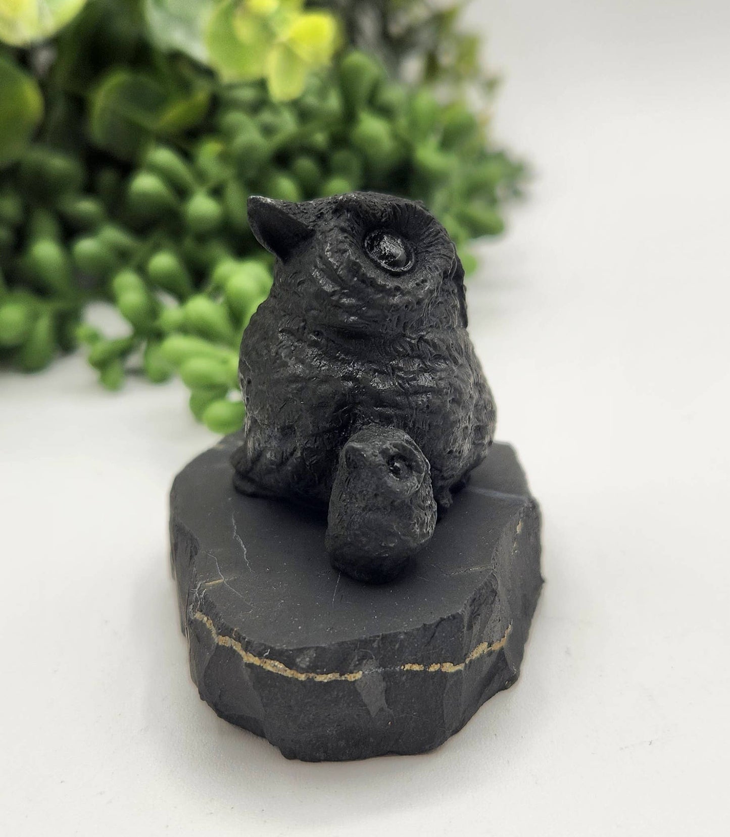 Owl and Owlet Shungite Figurine
