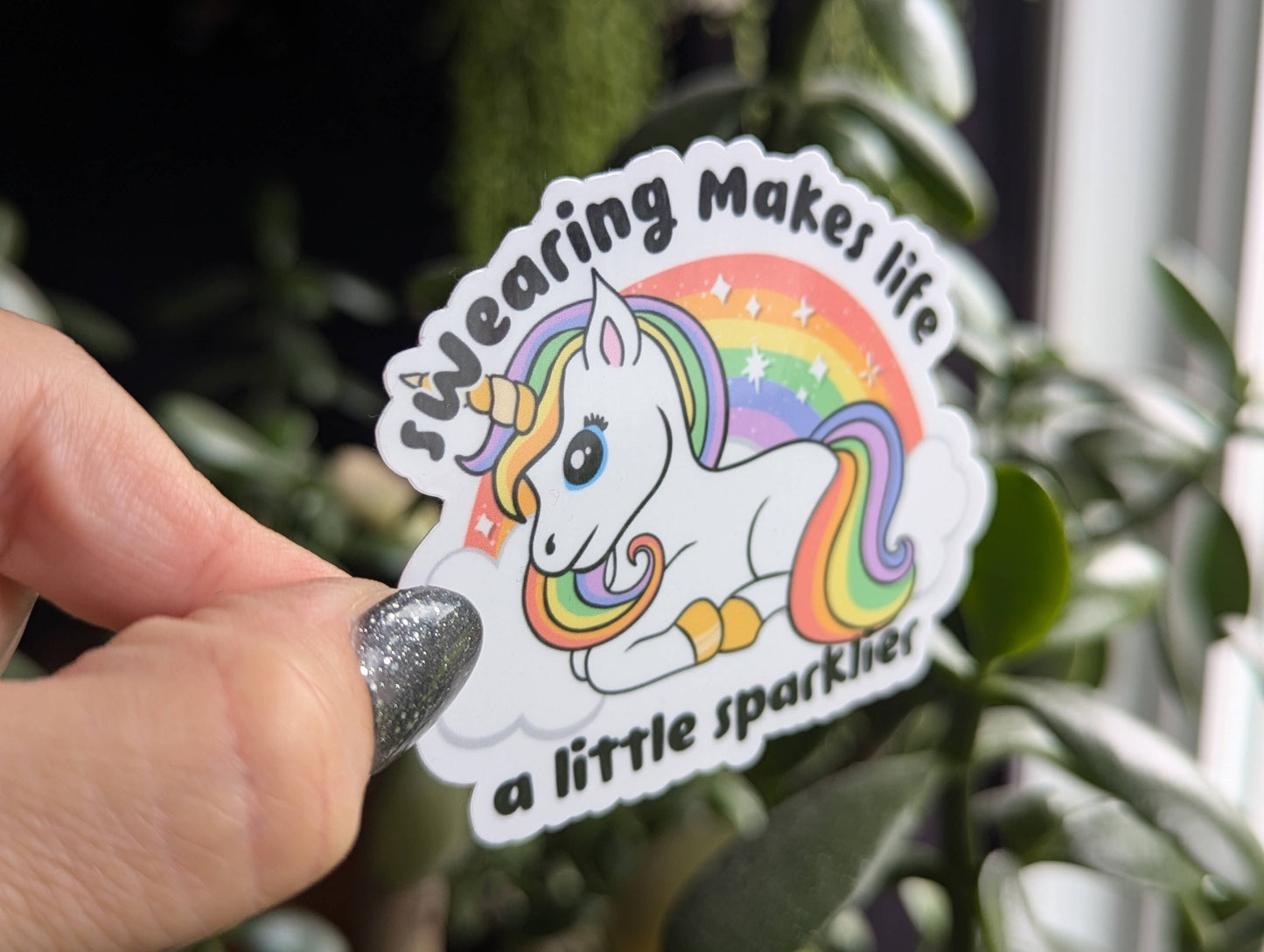 Swearing Makes Life a Little Sparklier vinyl sticker