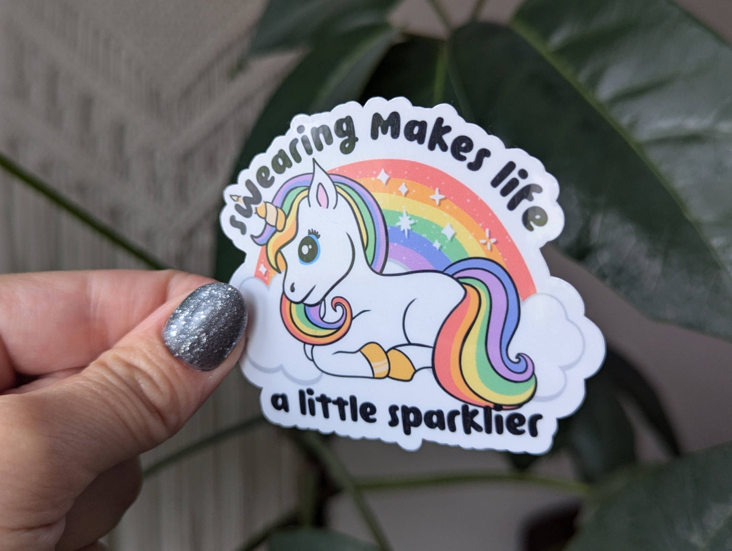 Swearing Makes Life a Little Sparklier vinyl sticker