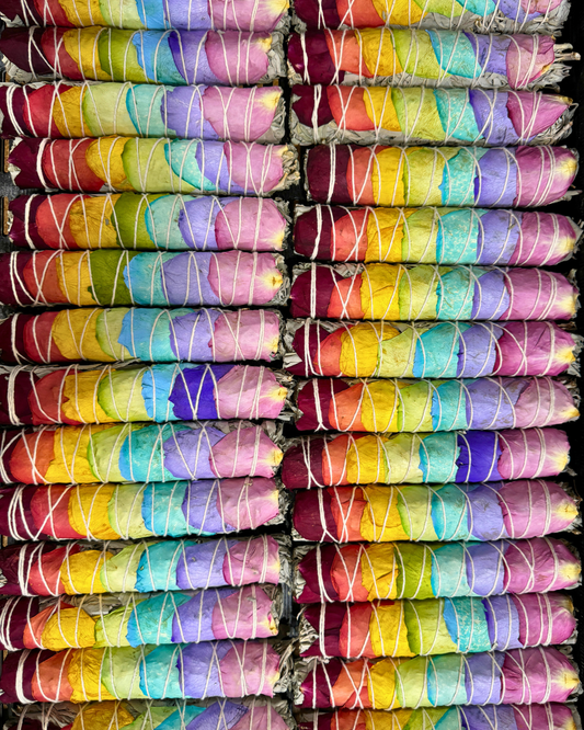 chakra white sage and rainbow rose petal bundle