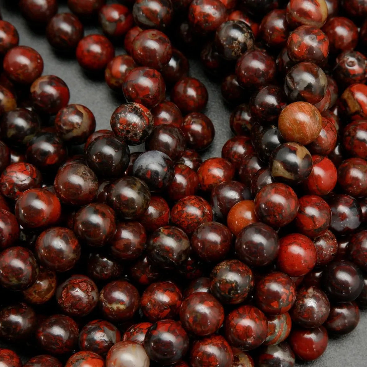 poppy jasper beaded bracelets