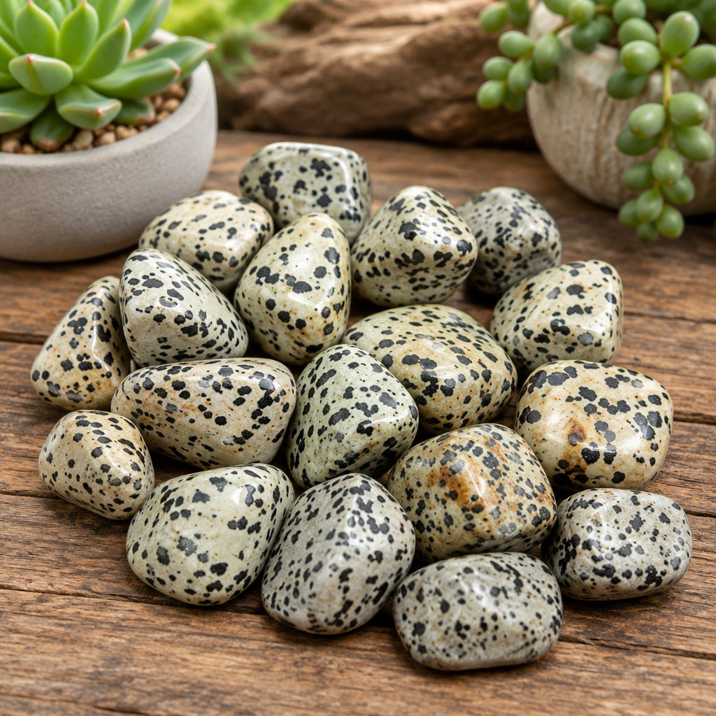 Dalmatian jasper tumbles