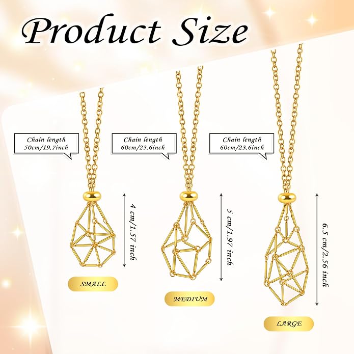 crystal holder metal necklace