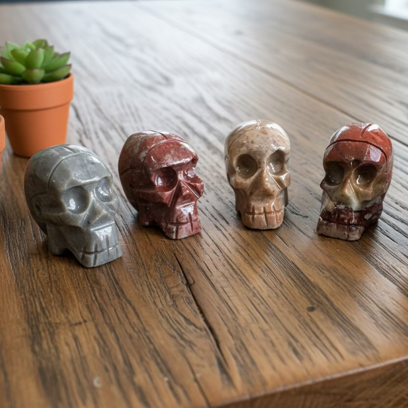 skull soapstone figurine