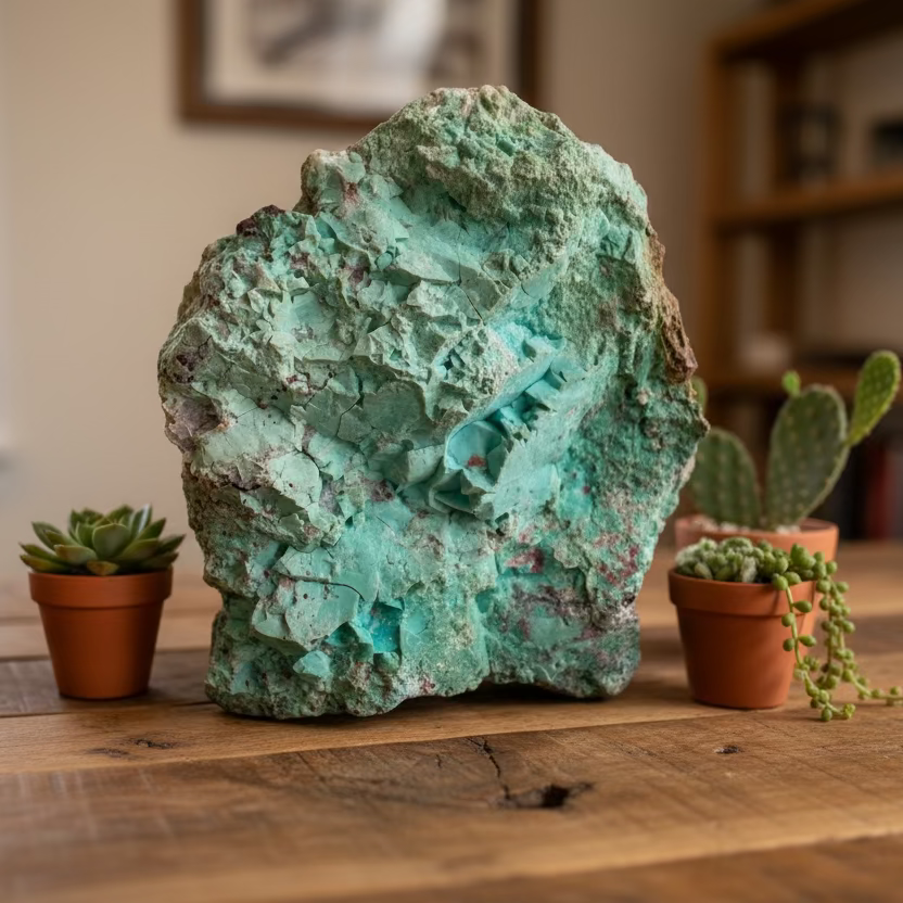 large raw chrysocolla piece