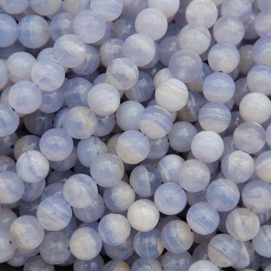 blue lace agate beaded bracelet