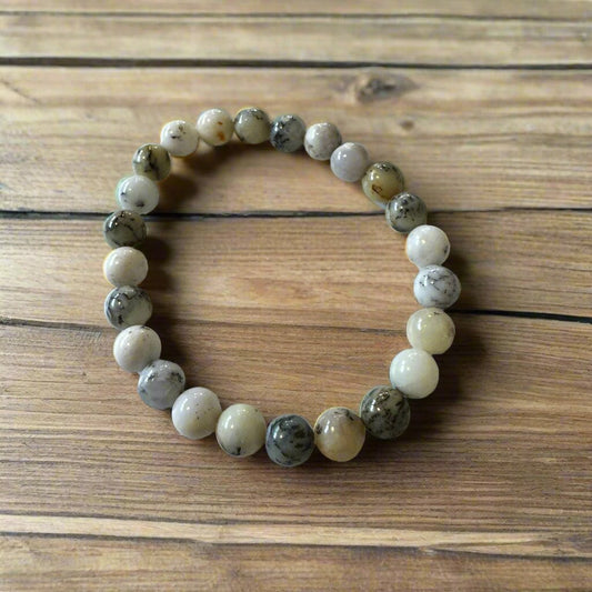dendritic opal beaded bracelet