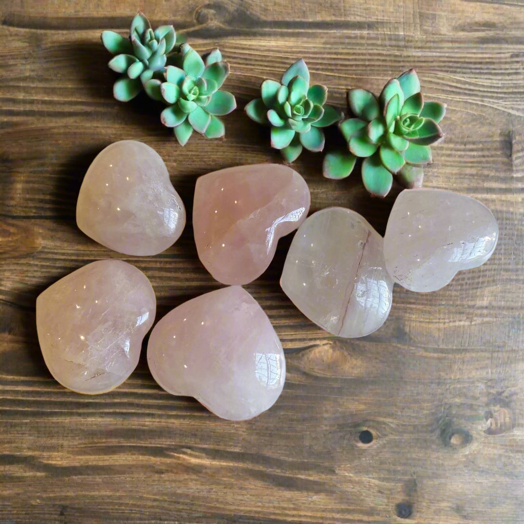 rose quartz hearts