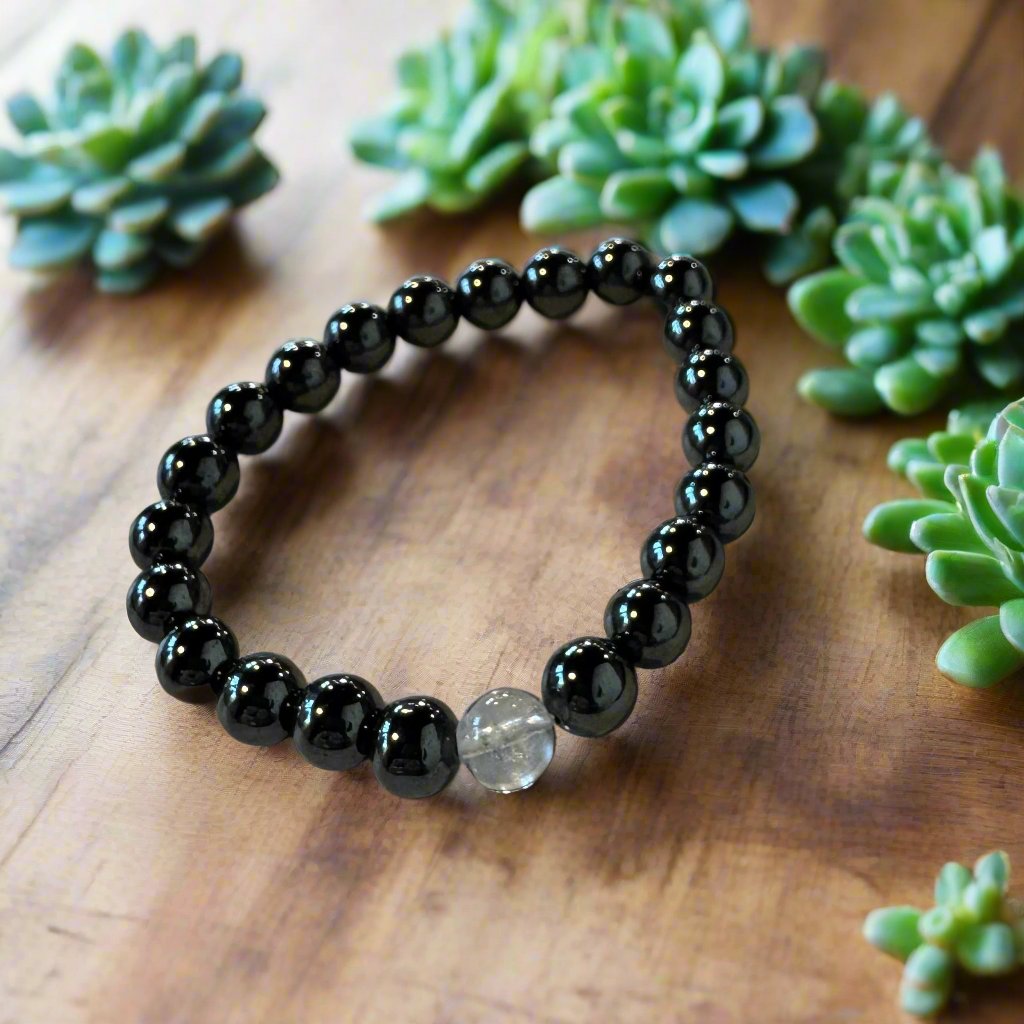 hematite beaded bracelet (8mm beads)