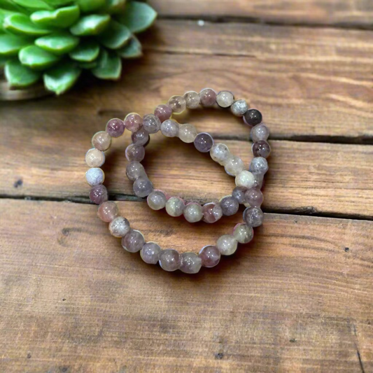 red tourmaline (rubellite) beaded bracelets