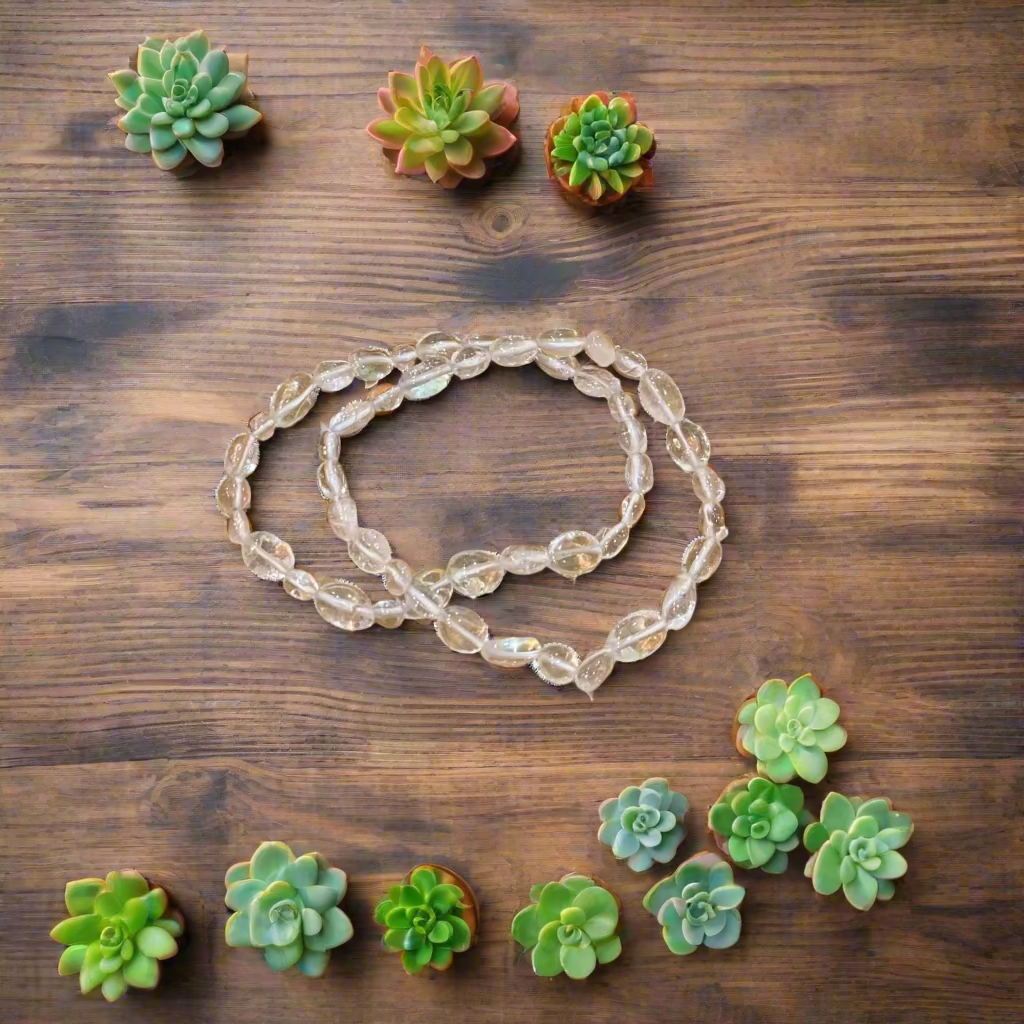clear quartz beaded bracelet