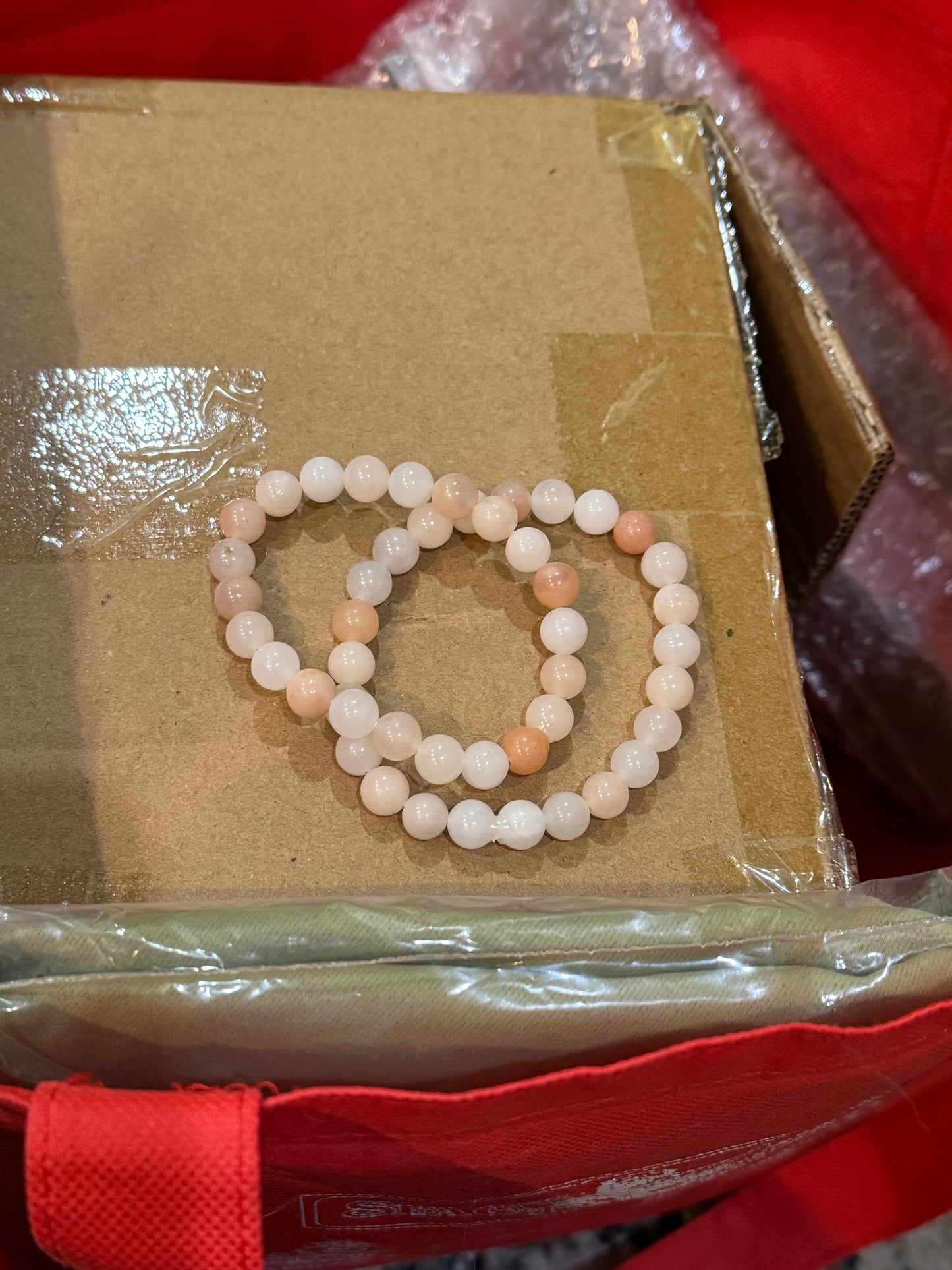 peach aventurine beaded bracelets (8mm beads)