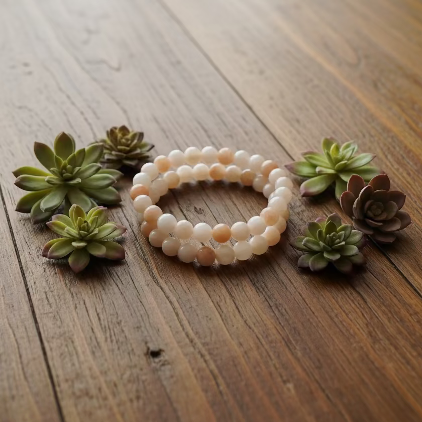 peach aventurine beaded bracelets