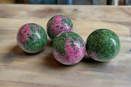 ruby in zoisite spheres