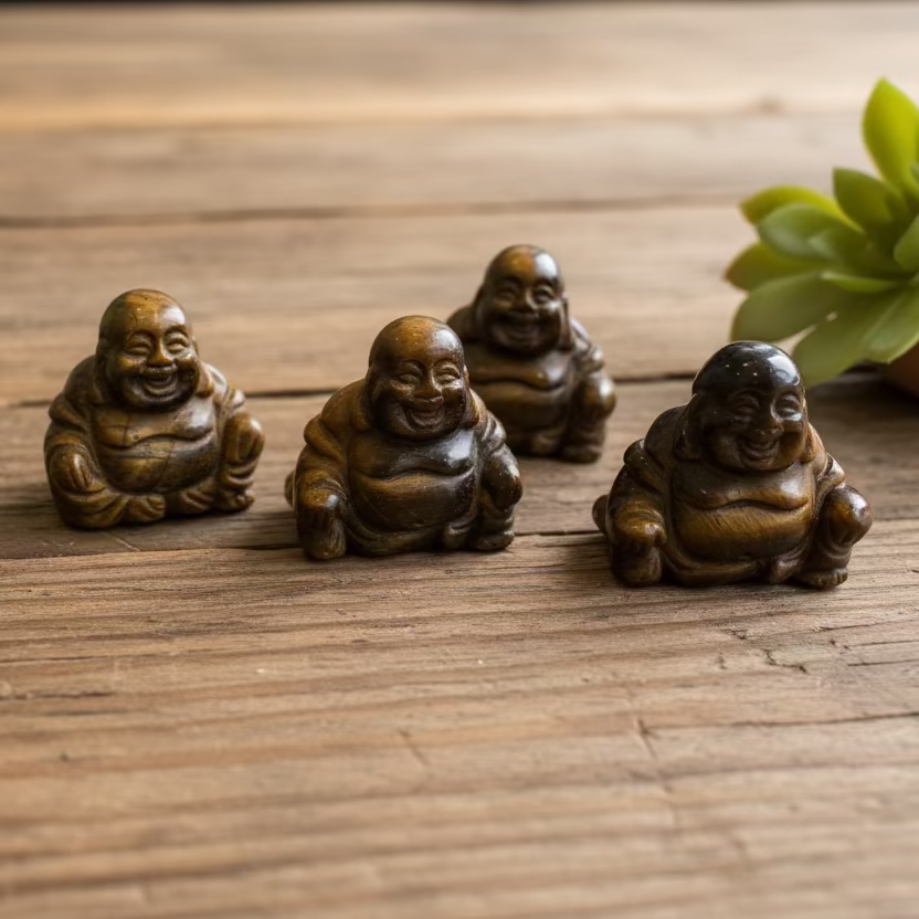 tiger's eye Happy Buddhas