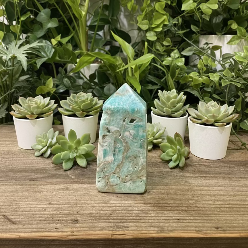 blue aragonite towers