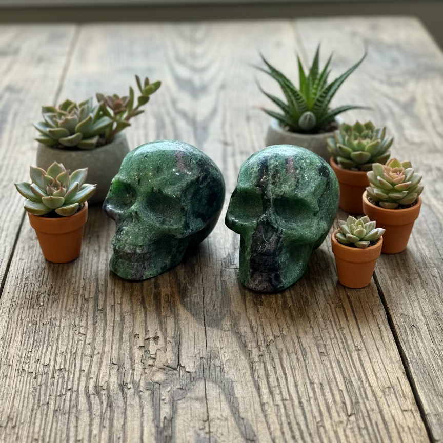 ruby in zoisite skulls