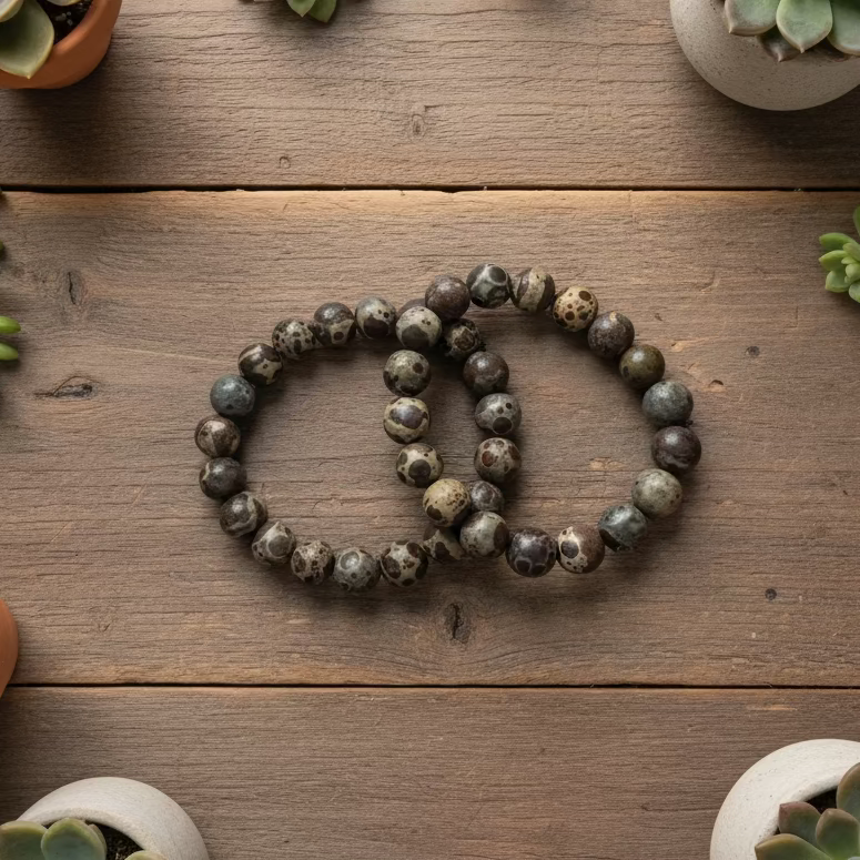 asteroid jasper beaded bracelet