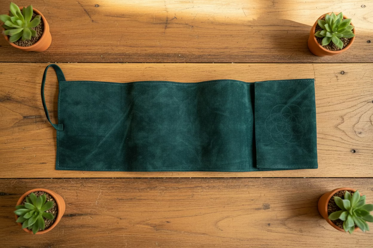 teal suede card deck case