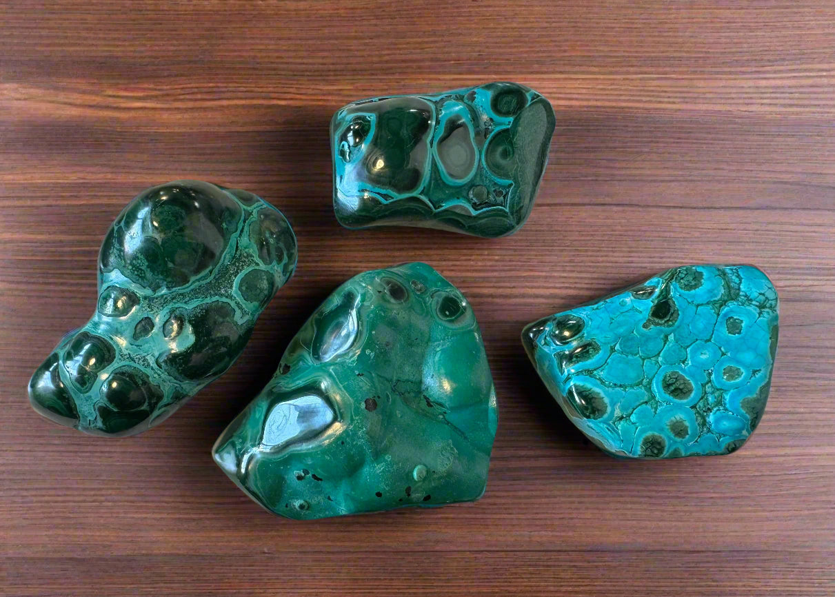 chrysocolla malachite polished pieces