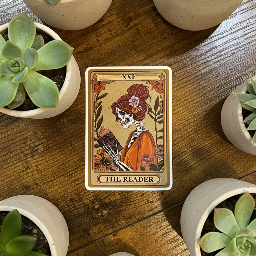 The Reader tarot card sticker