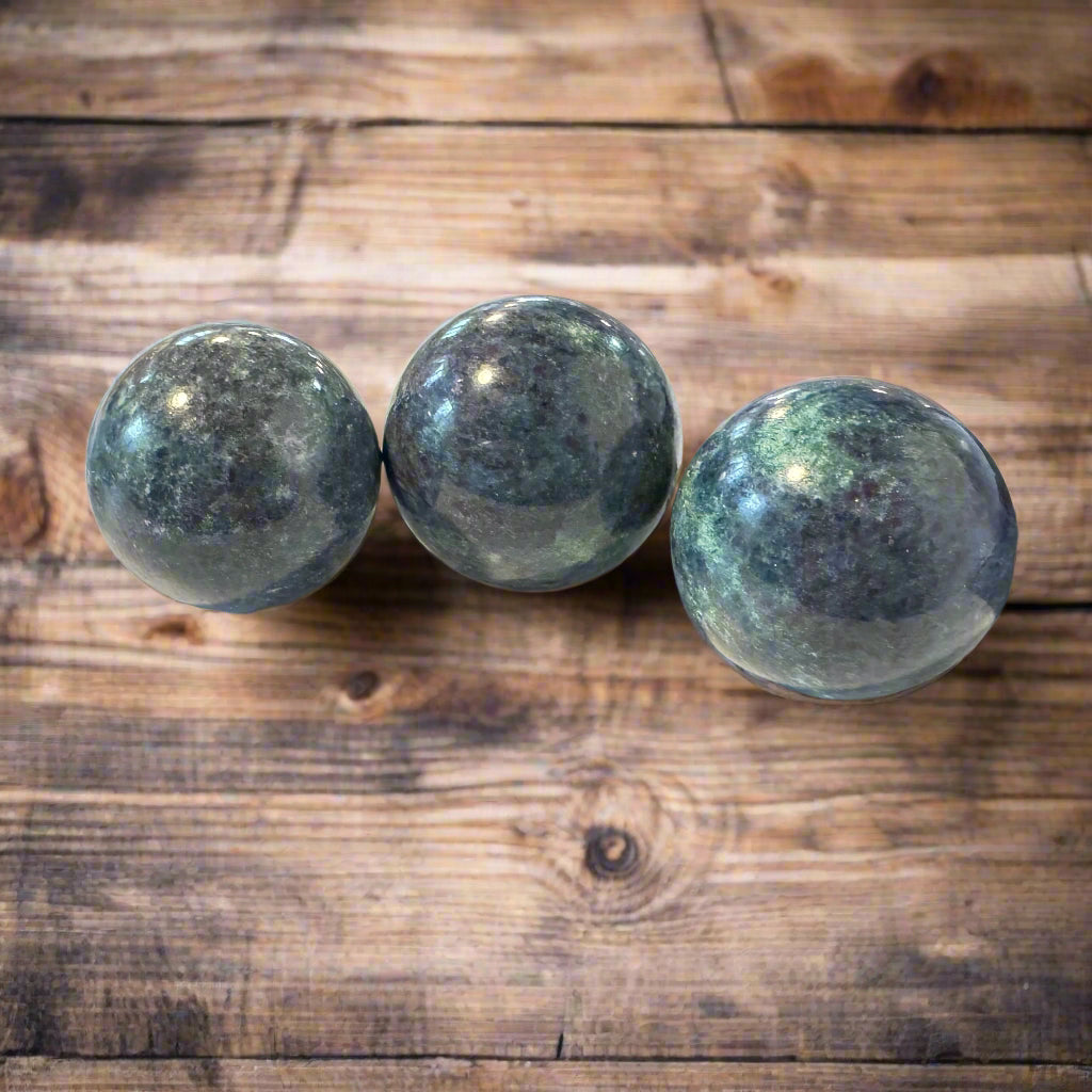 ruby in kyanite spheres