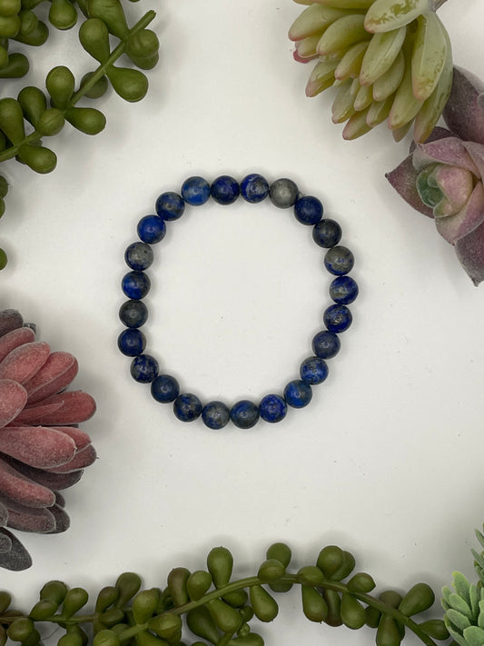 lapis lazuli beaded bracelet (8mm beads)