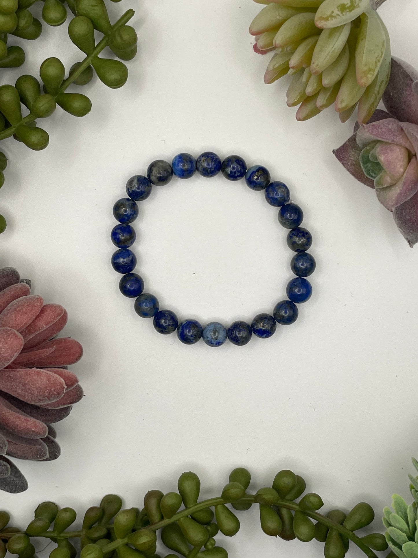 lapis lazuli beaded bracelet (8mm beads)