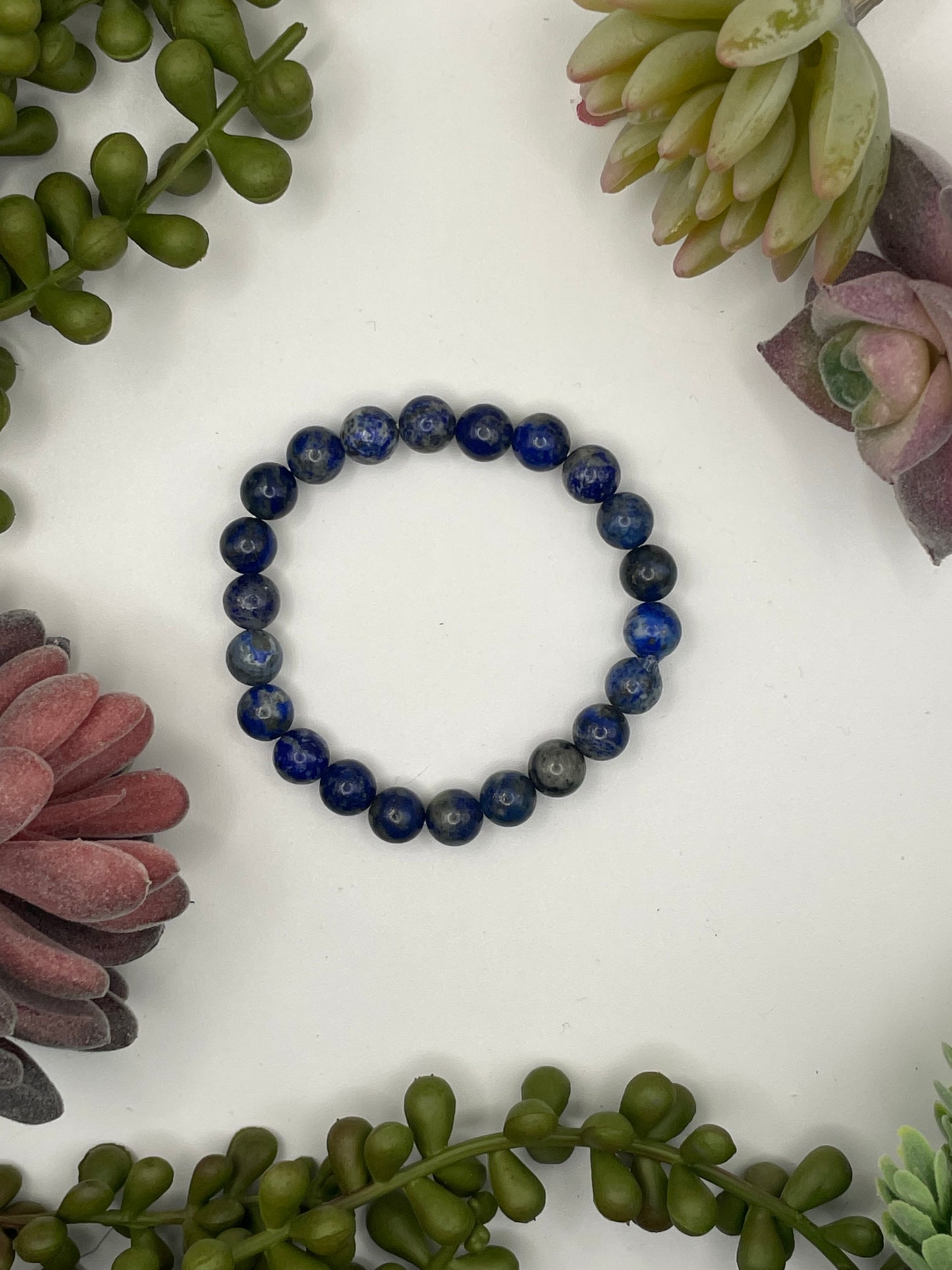 lapis lazuli beaded bracelet (8mm beads)