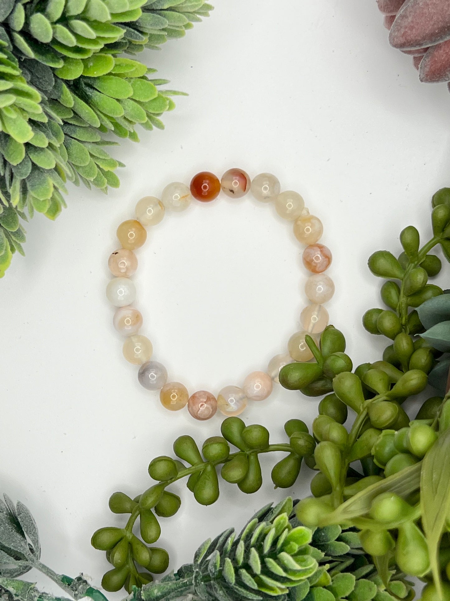 flower agate bracelet