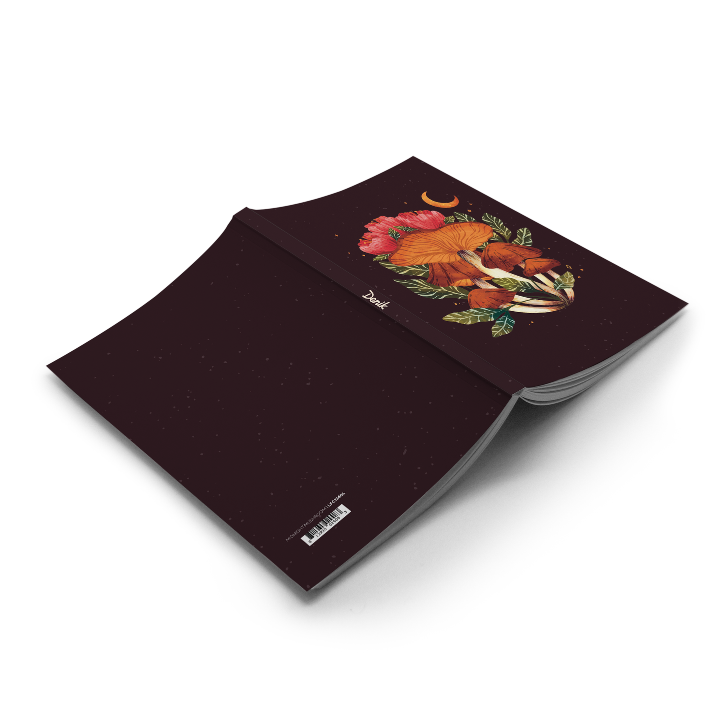 midnight mushroom layflat journal notebook