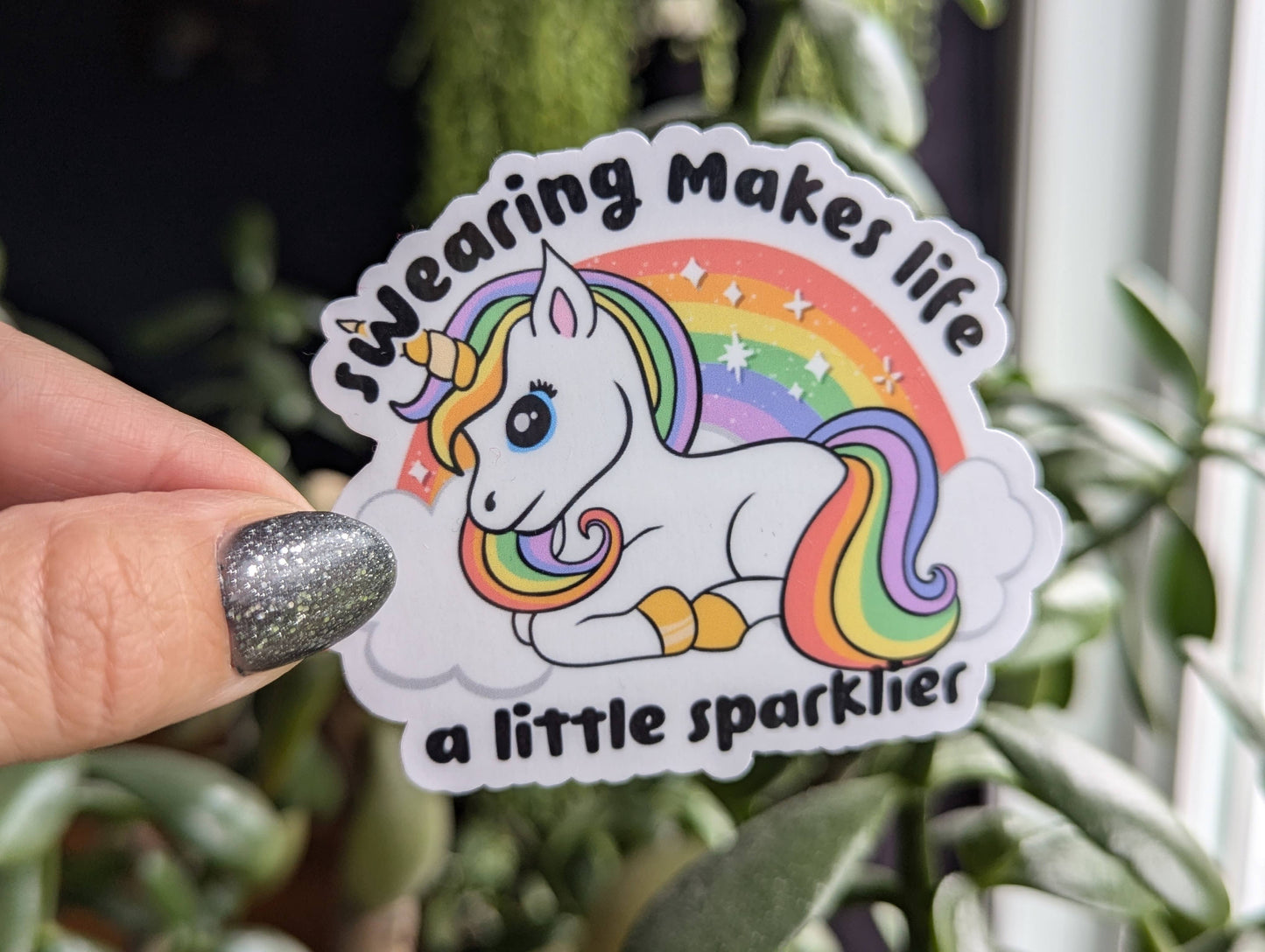 Swearing Makes Life a Little Sparklier vinyl sticker