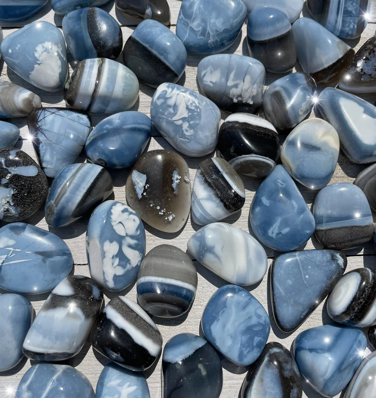 blue opal tumbles