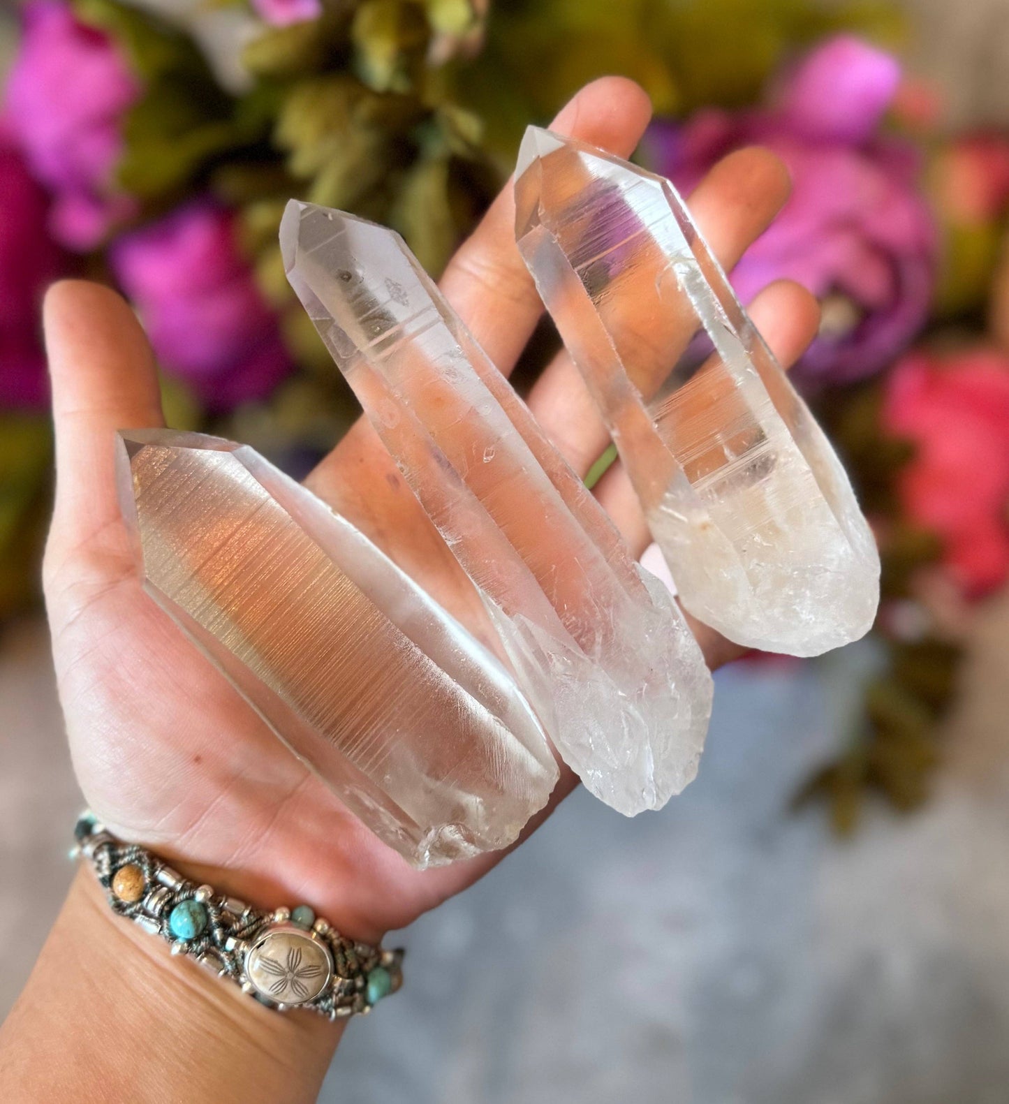 Lemurian seed quartz points
