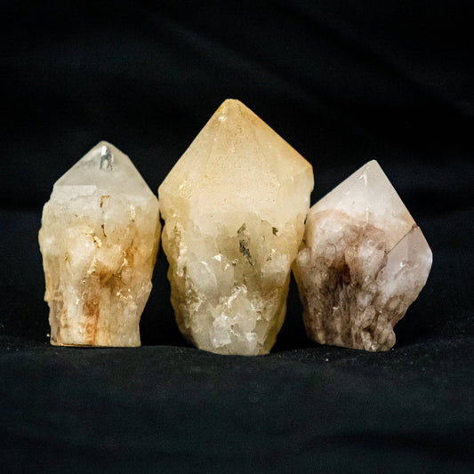 candle quartz (regular and rainbow-aura)