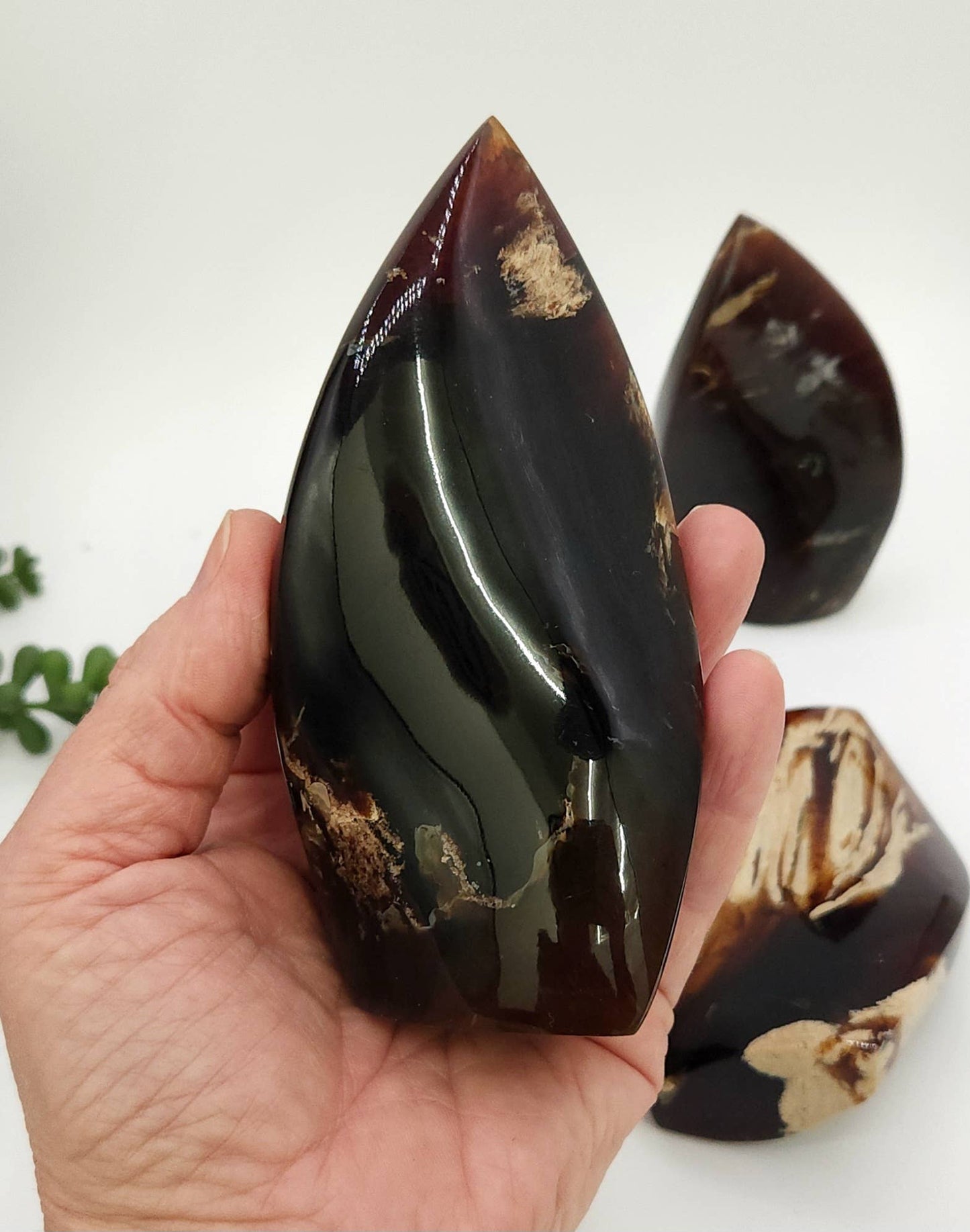 blue amber freeform flame