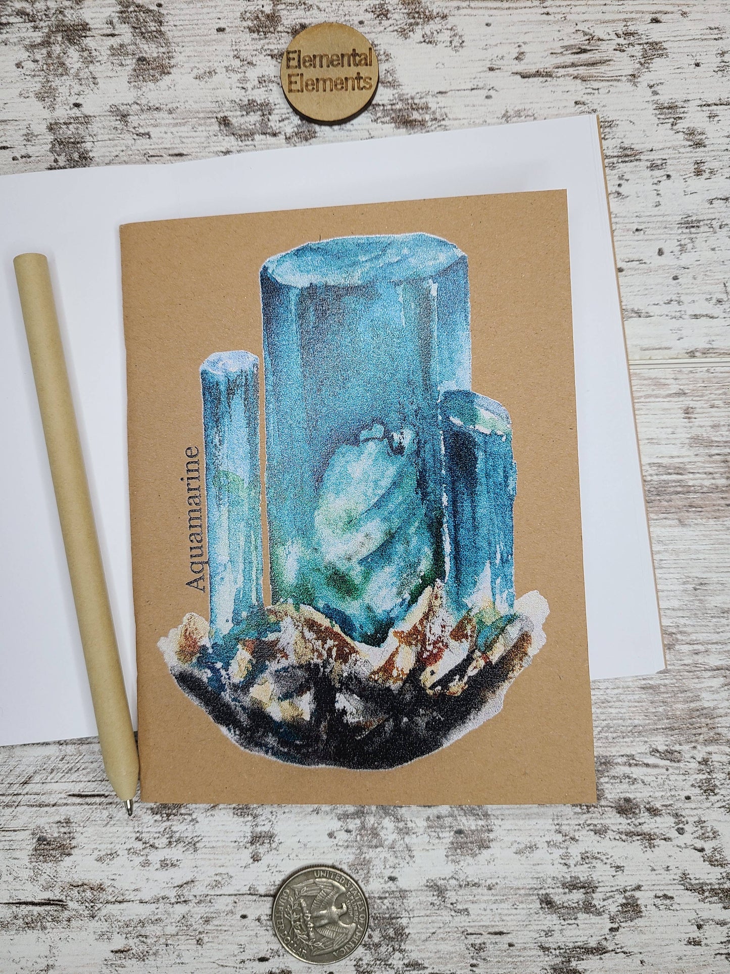 aquamarine crystal specimen journal